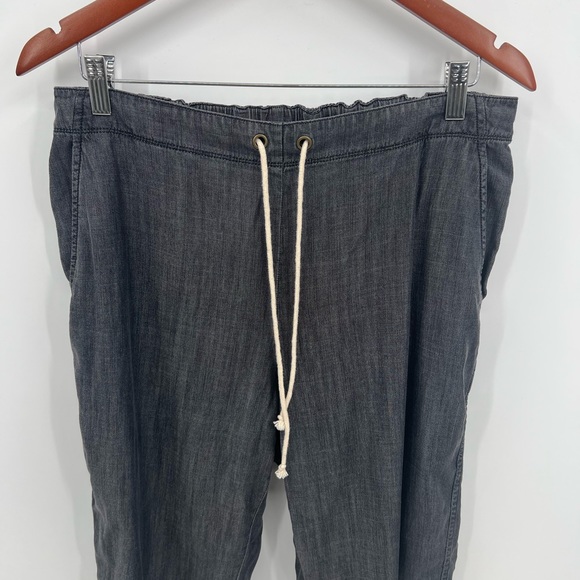 Eileen Fisher gray chambray pull on pant - Picture 2 of 8